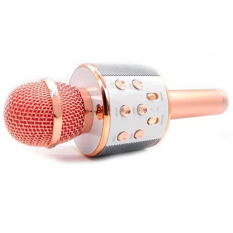 Караоке Мікрофон-колонка WS858 Rose Gold 3