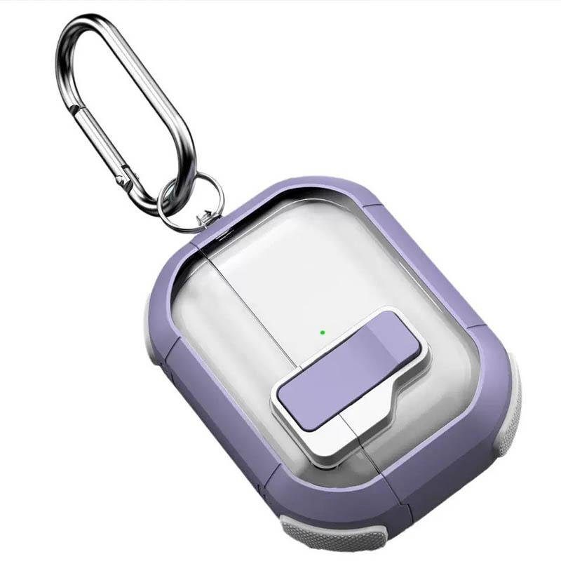 Футляр протиударний Locking Button для навушників Airpods Pro 2 / Pro Light Purple 5