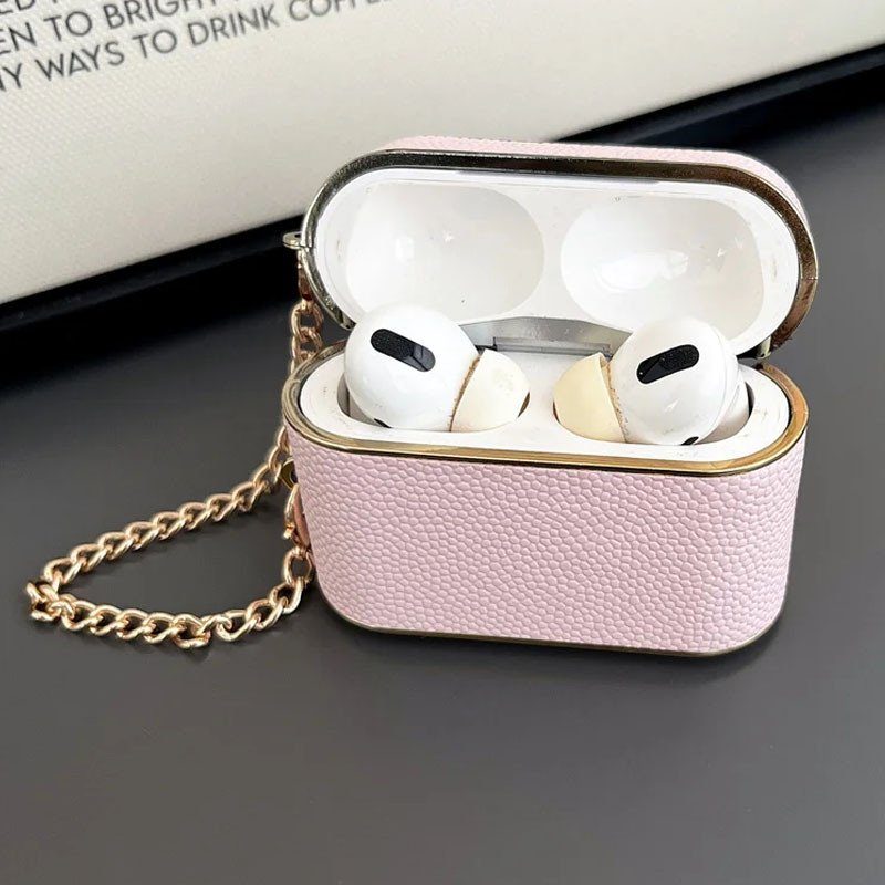 Шкіряний футляр Suitcase для навушників AirPods 3 Pink 3