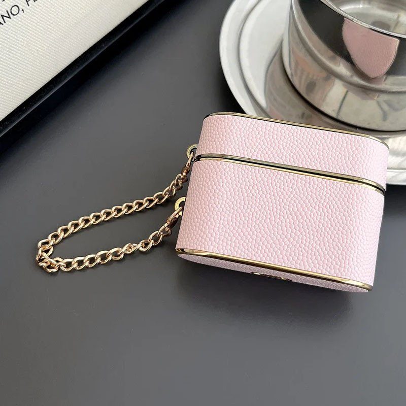 Шкіряний футляр Suitcase для навушників AirPods 3 Pink 2