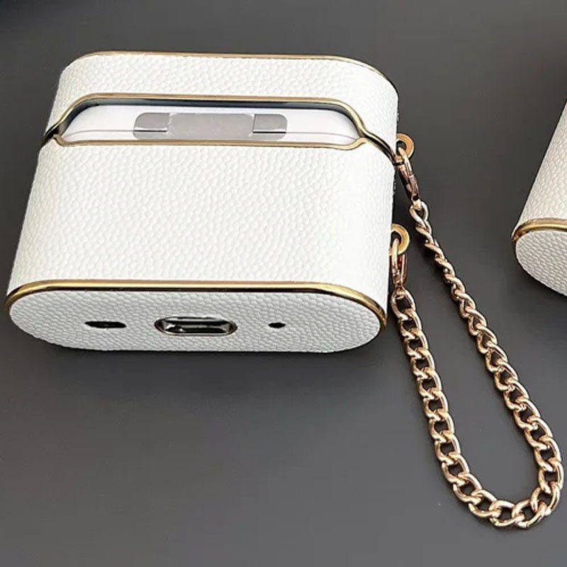 Шкіряний футляр Suitcase для навушників AirPods 3 White 4