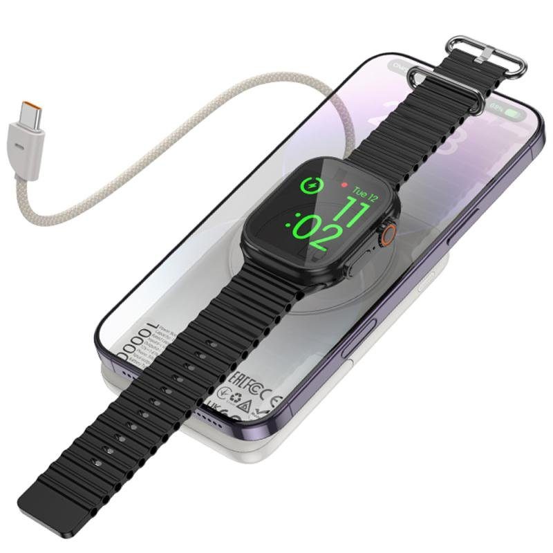 Портативний ЗП Power Bank Hoco Q43 Clever PD20W з БЗП+iWatch Type-C 10000 mAh Metal gray 3