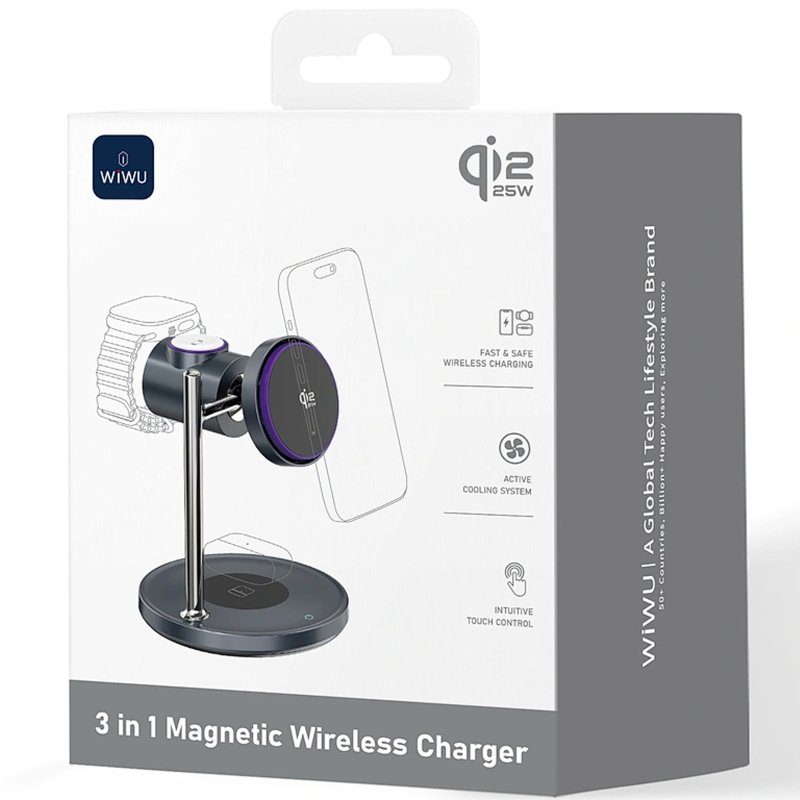 БЗП WIWU W041 Space 3in1 QI2 15W Black 4