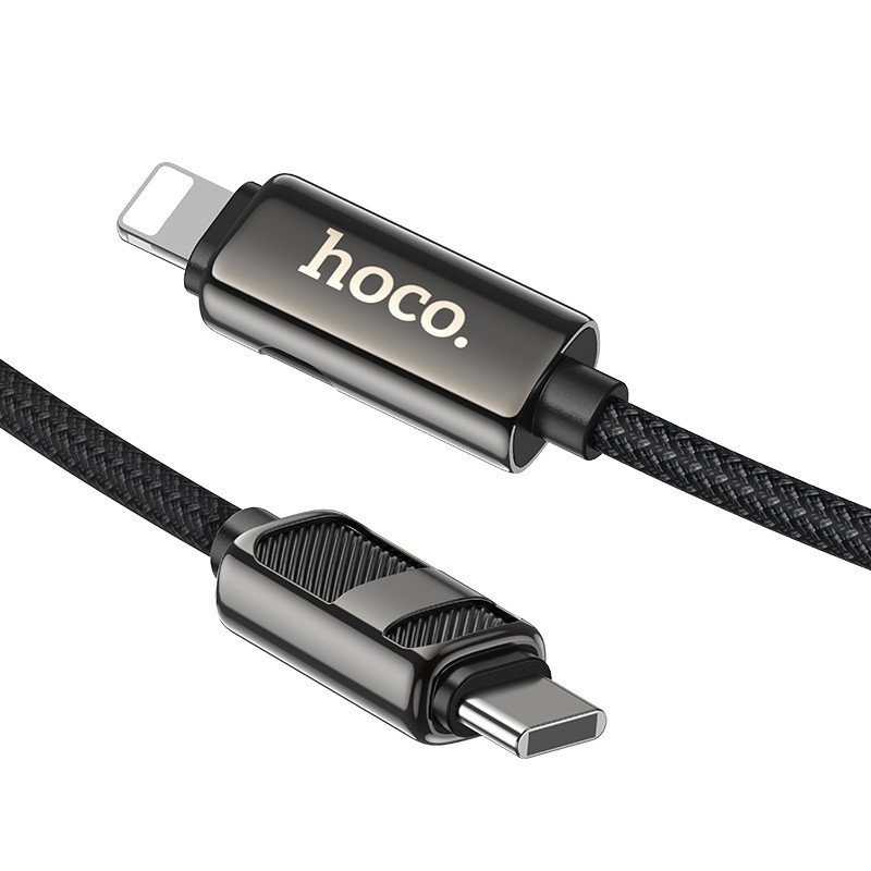 Дата кабель Hoco U137 Line with display Type-C to Lightning 27W (1.2m) Black 4
