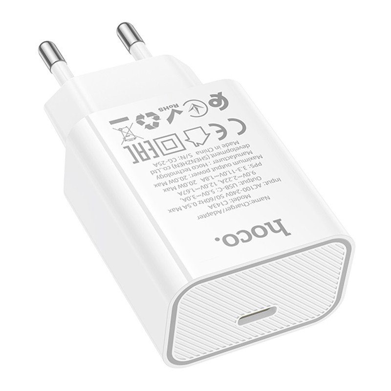 МЗП Hoco C143A Benefit PD20W (1USB-C) White 6