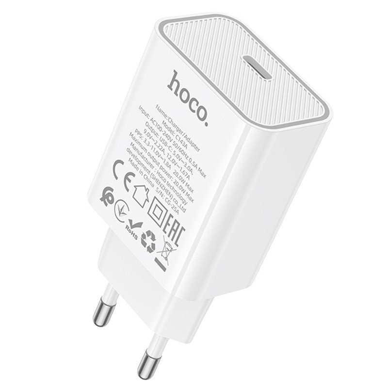 МЗП Hoco C143A Benefit PD20W (1USB-C) White 4