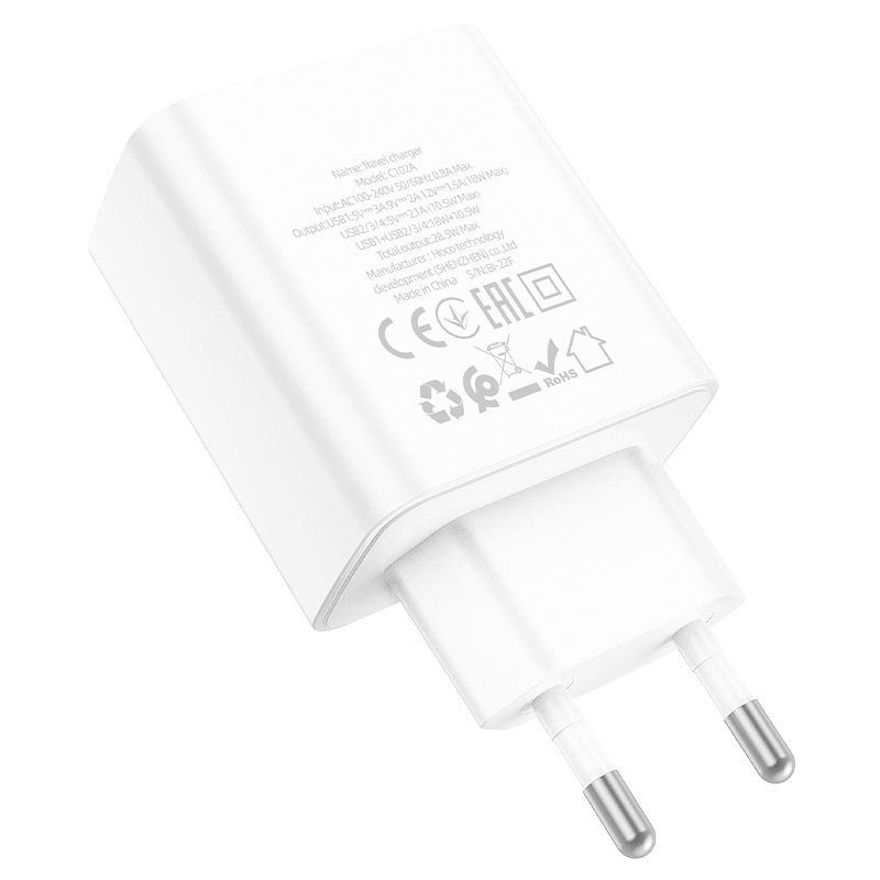 МЗП Hoco C102A Fuerza QC3.0 (4USB-A) White 3