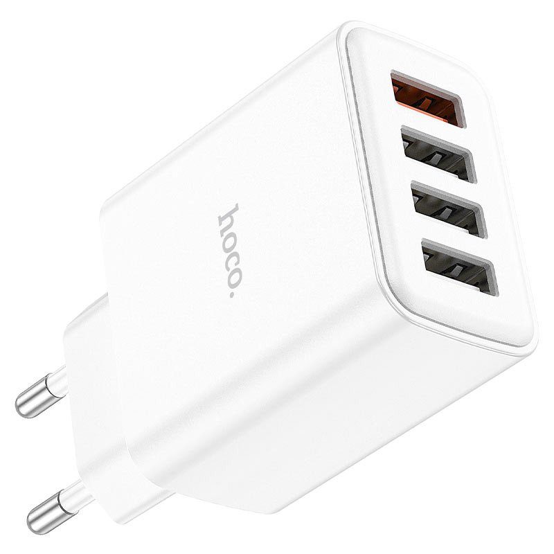 МЗП Hoco C102A Fuerza QC3.0 (4USB-A) White 2