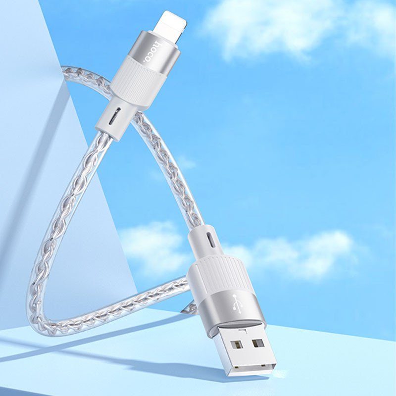 Дата кабель Hoco X99 Crystal Junction USB to Lightning (1m) Gray 4