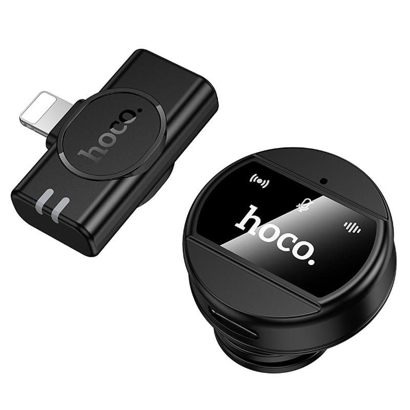 Петличний бездротовий мікрофон Hoco L21 Charm Lightning Black 2