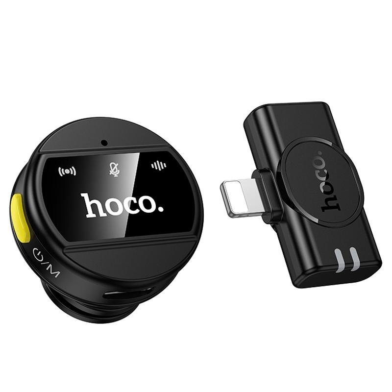 Петличний бездротовий мікрофон Hoco L21 Charm Lightning Black 4