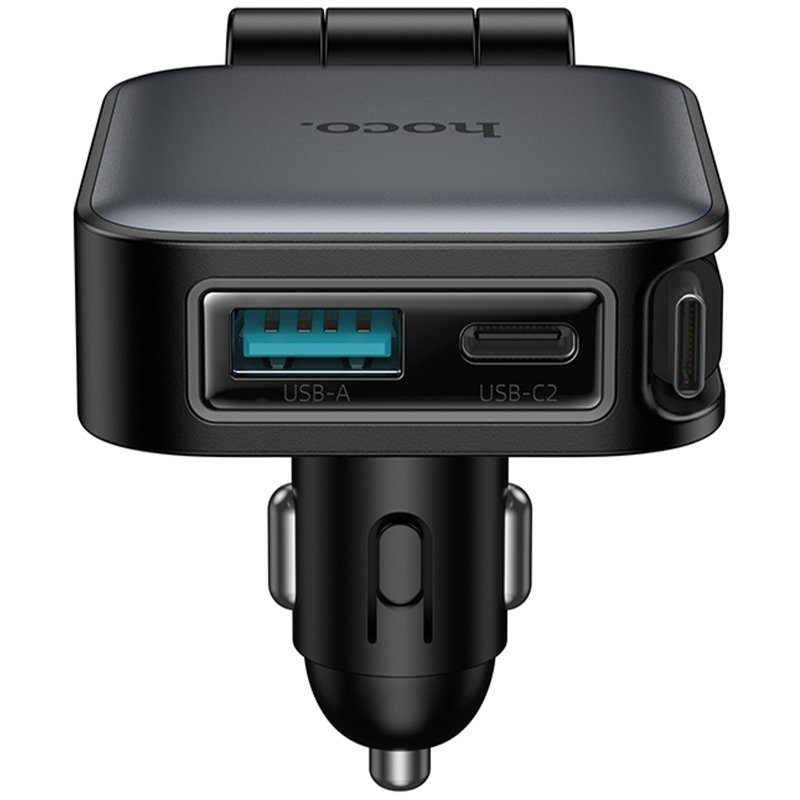 АЗП Hoco Z67 Triunfar PD60W with retractable cable (1USB-A/2C) Metal gray 4
