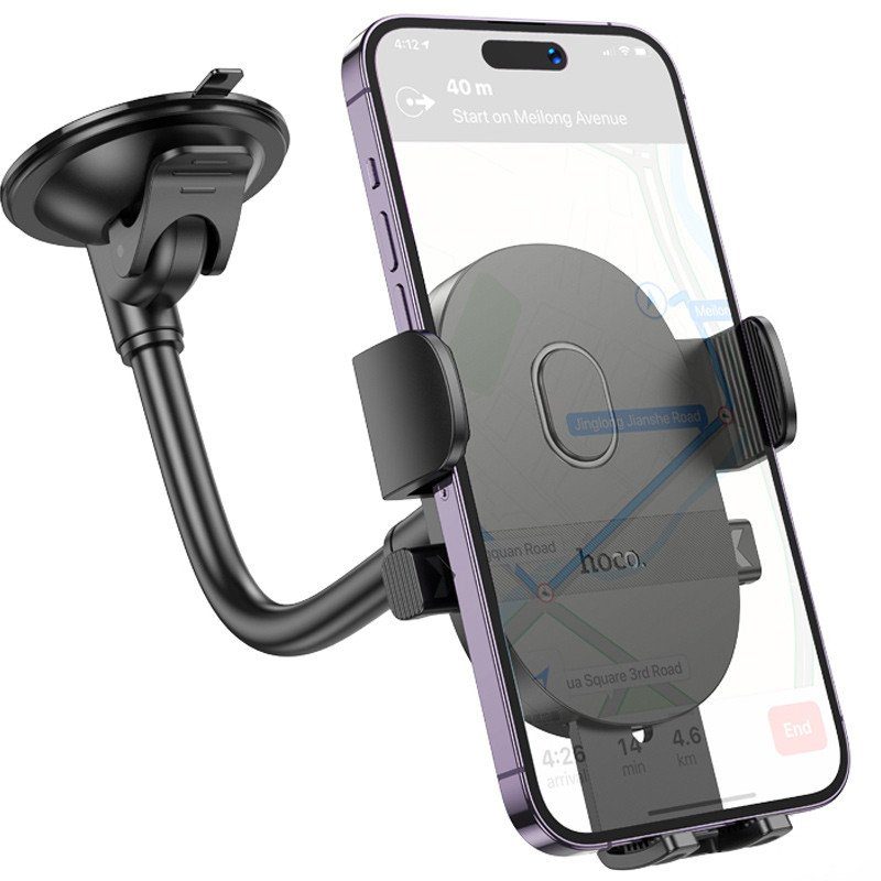 Автотримач Hoco H20 Mighty one-button (windshield) Black 2