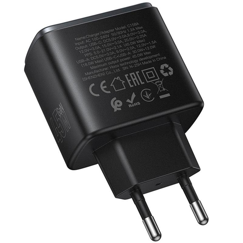 МЗП Hoco C158A Upgrade PD45W (1USB-A/1C) Black 5