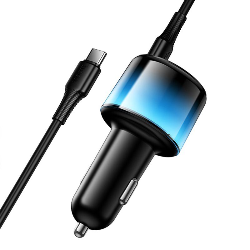 АЗП Hoco Z69A Vivido PD37W+QC3.0 (1USB-A/2C) + кабель Type-C to Type-C Black 5
