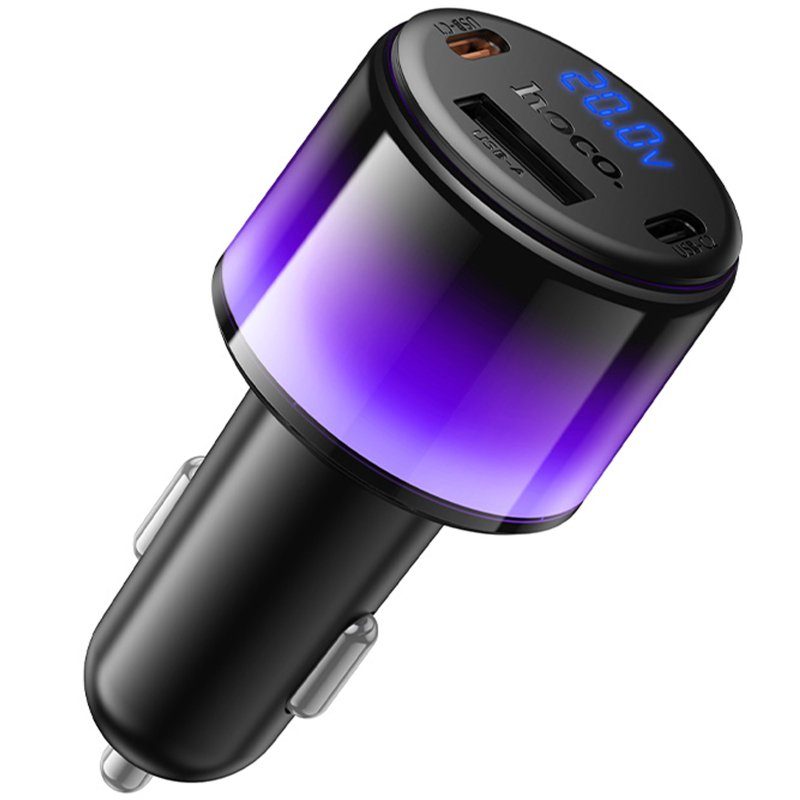 АЗП Hoco Z69B Vivido PD57W+QC3.0 (1USB-A/2C) Black 4