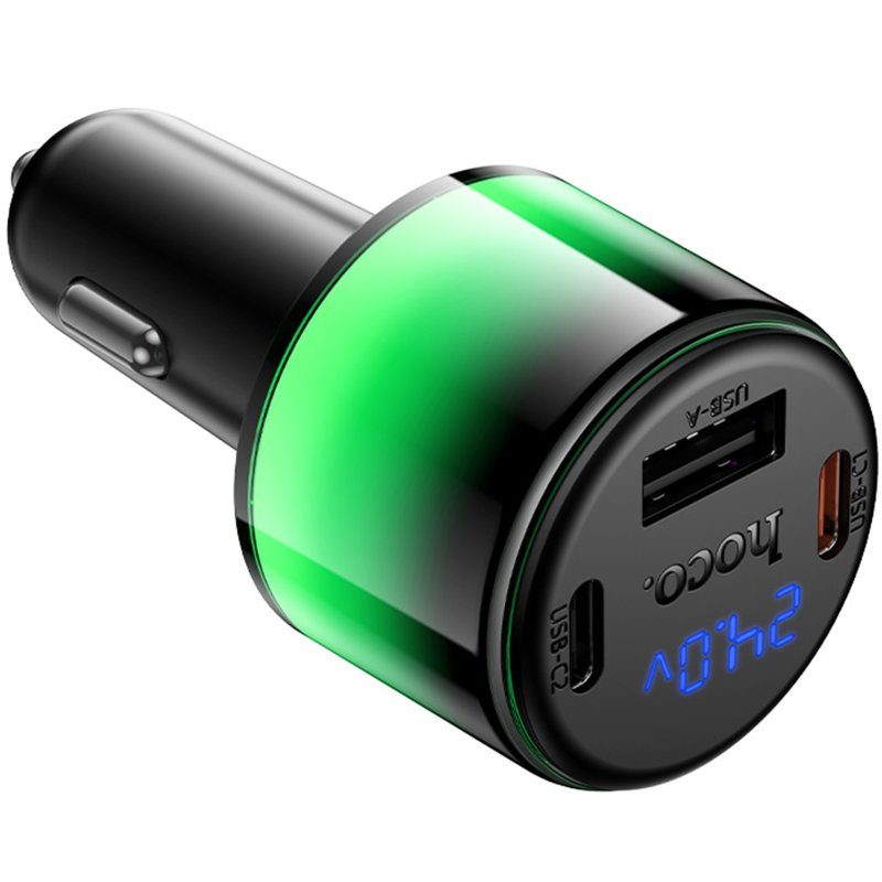 АЗП Hoco Z69B Vivido PD57W+QC3.0 (1USB-A/2C) Black 3