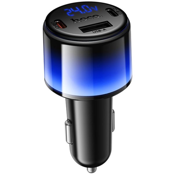 АЗП Hoco Z69B Vivido PD57W+QC3.0 (1USB-A/2C) Black