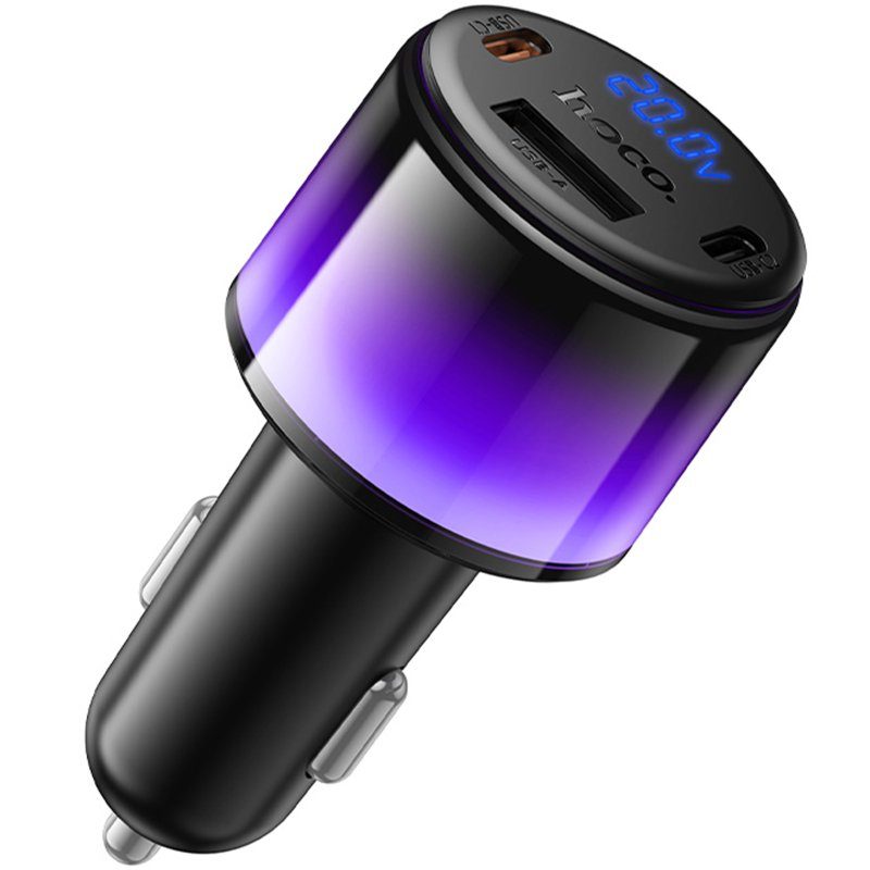АЗП Hoco Z69A Vivido PD37W+QC3.0 (1USB-A/2C) Black 4