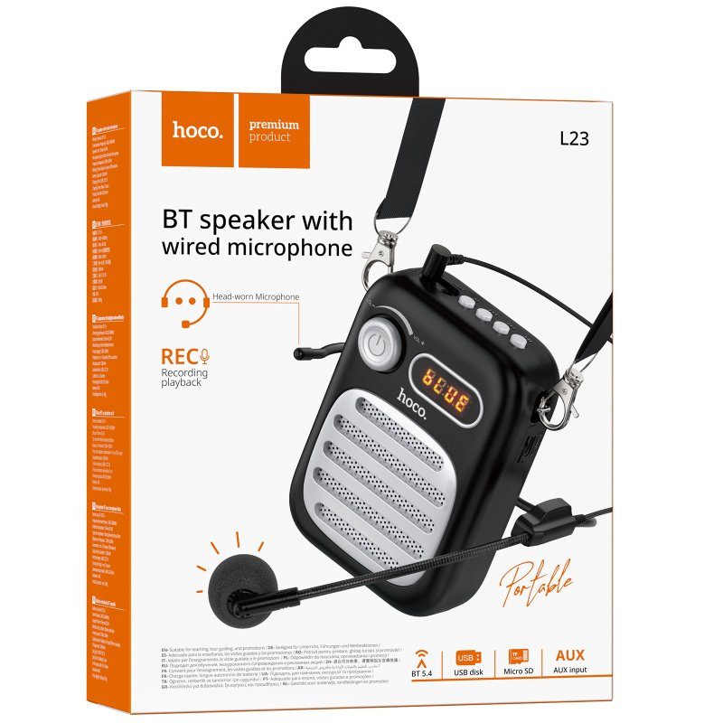 Bluetooth Колонка Hoco L23 Lemony 5W + дротова гарнітура Black 2