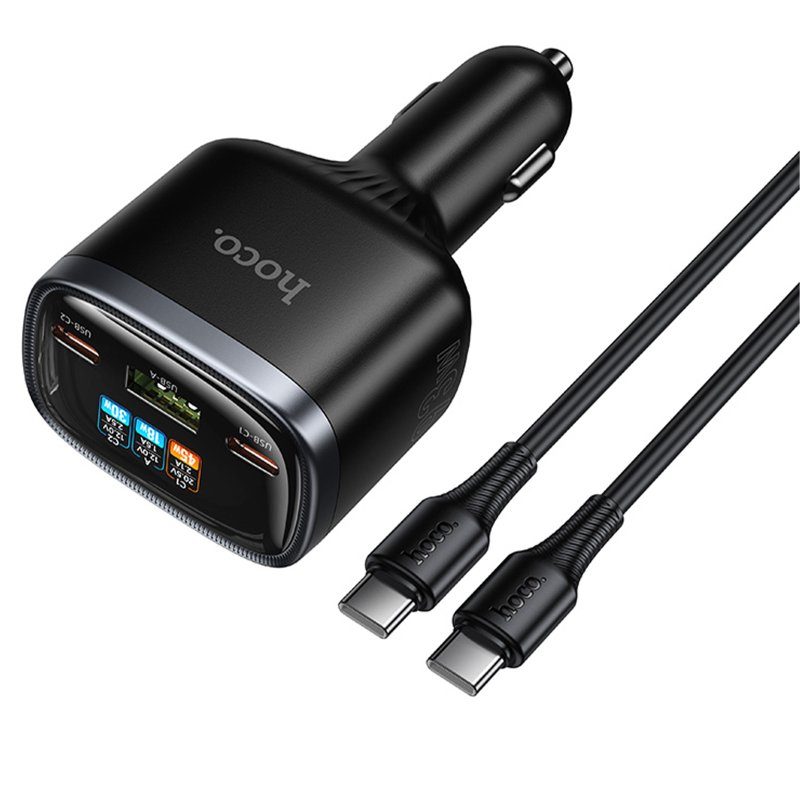 АЗП Hoco Z70 Speed PD45W+QC3.0 total 93W (1USB-A/2C) + кабель Type-C to Type-C Black 6