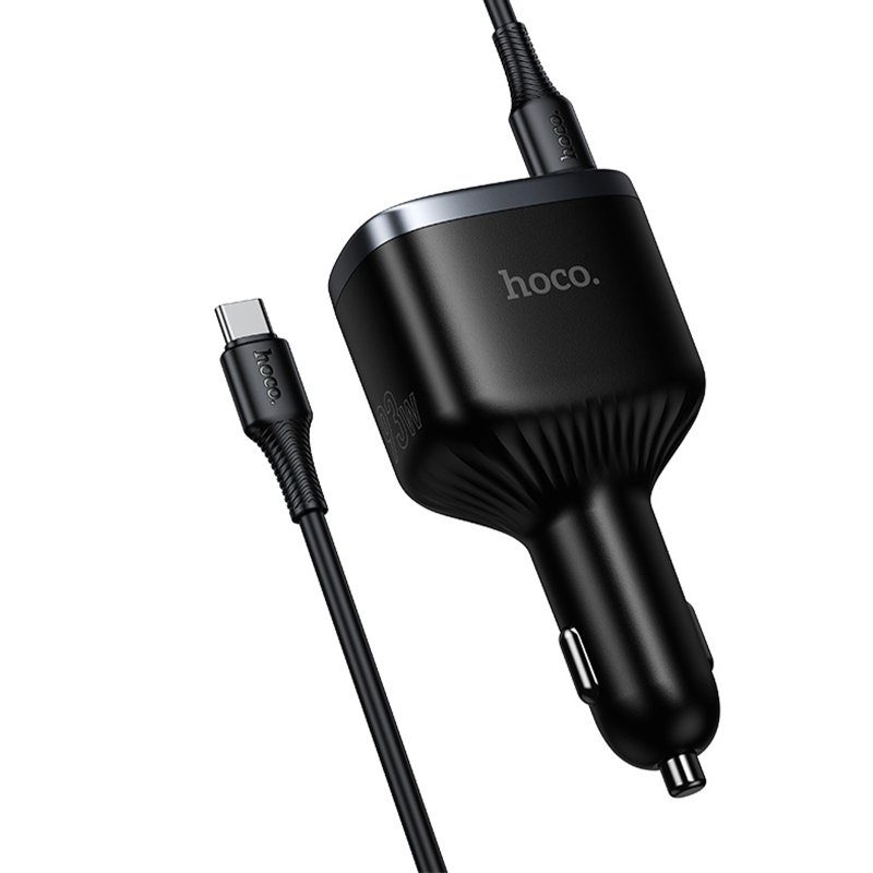 АЗП Hoco Z70 Speed PD45W+QC3.0 total 93W (1USB-A/2C) + кабель Type-C to Type-C Black 5