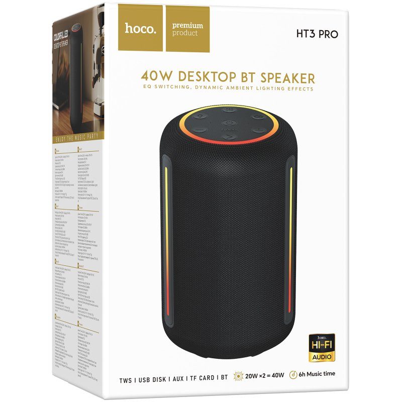 Bluetooth Колонка Hoco HT3 Platinum Pro 40W Black 2