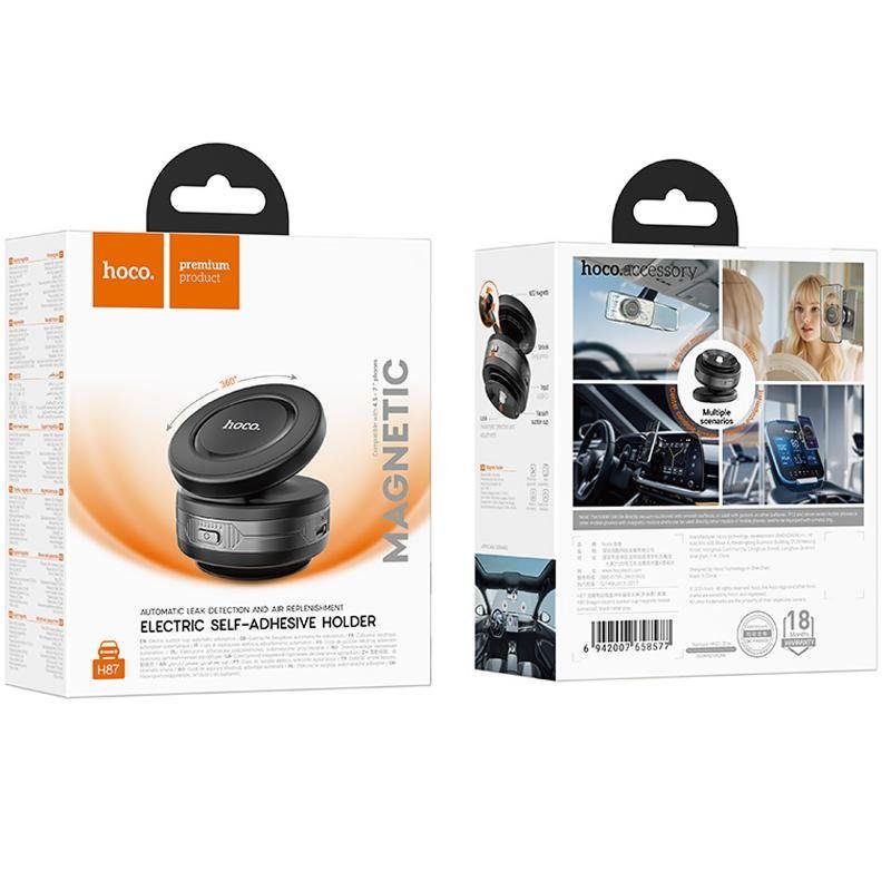Автотримач Hoco H87 Dragon electric suction cup magnetic (universal) Black / Metal gray 6