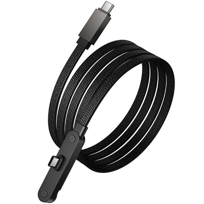 Дата кабель Hoco U150 Exquisite side plug and stand Type-C to Type-C 60W (1.2m) Black 3