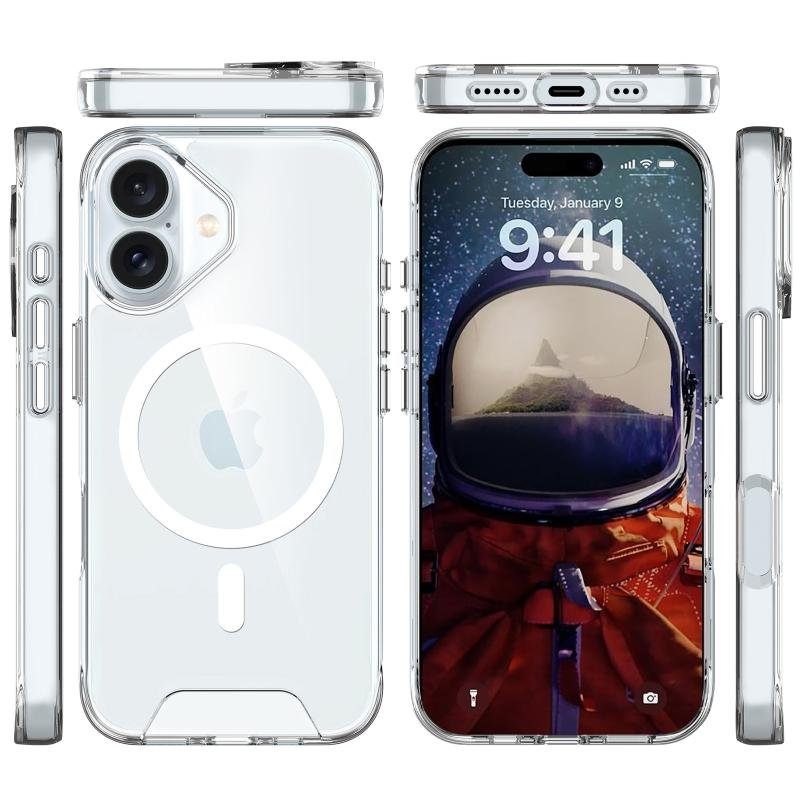 Чохол TPU Space Case with Magnetic Fit для Apple iPhone 17 (6.3") Прозорий 3