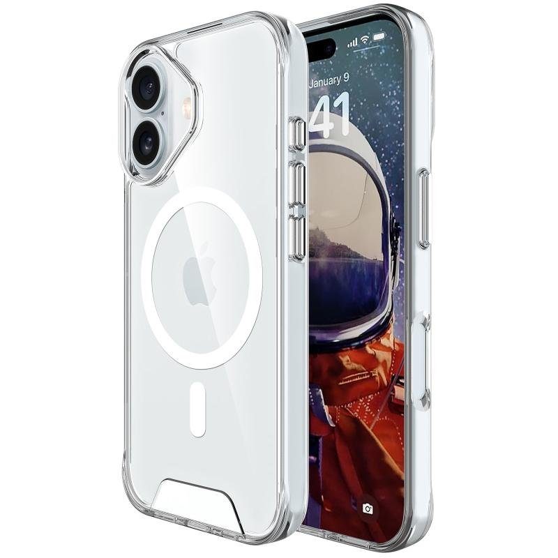 Чохол TPU Space Case with Magnetic Fit для Apple iPhone 17 (6.3") Прозорий 2