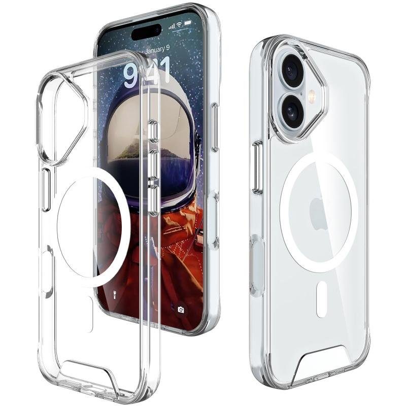 Чохол TPU Space Case with Magnetic Fit для Apple iPhone 16 (6.1") Прозорий 4