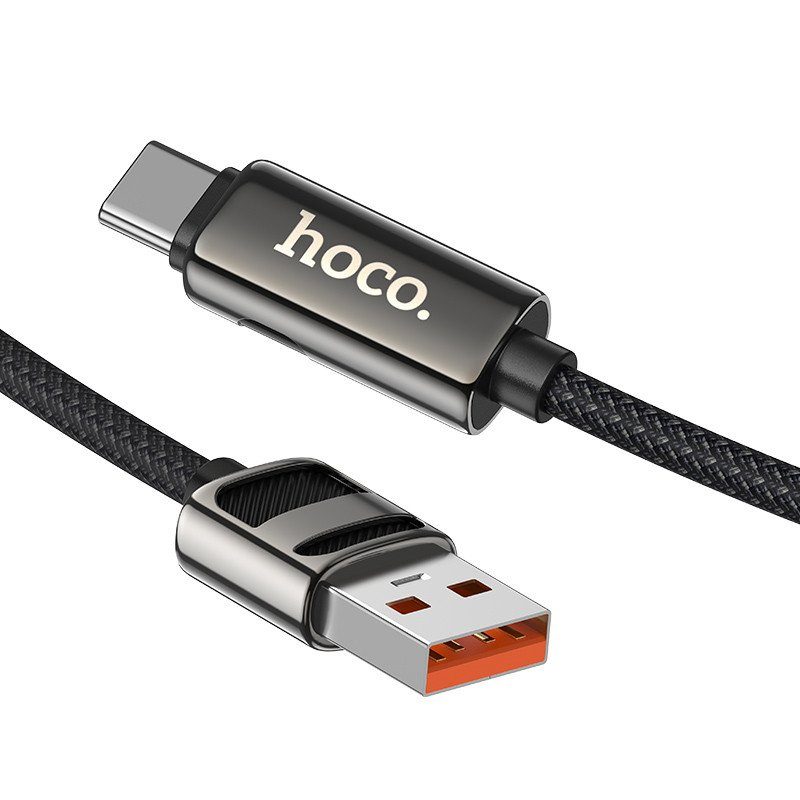 Дата кабель Hoco U137 Line with display USB to Type-C 5A/66W (1.2m) Black 4