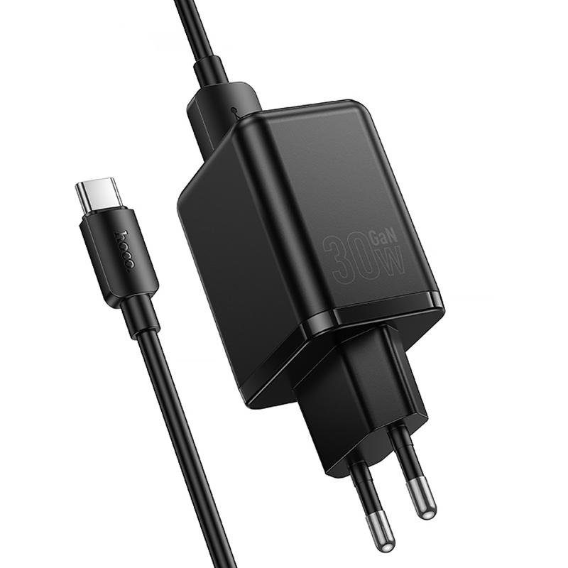 МЗП Hoco C157A Smart PD30W+QC3.0 (1USB-A/1C) + кабель USB to Type-C Black 5