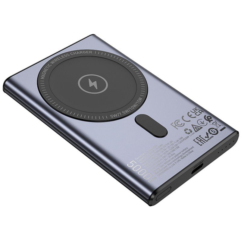 Портативний ЗП Power Bank Hoco Q32 Bird PD20W з БЗП 5000 mAh Metal gray 3