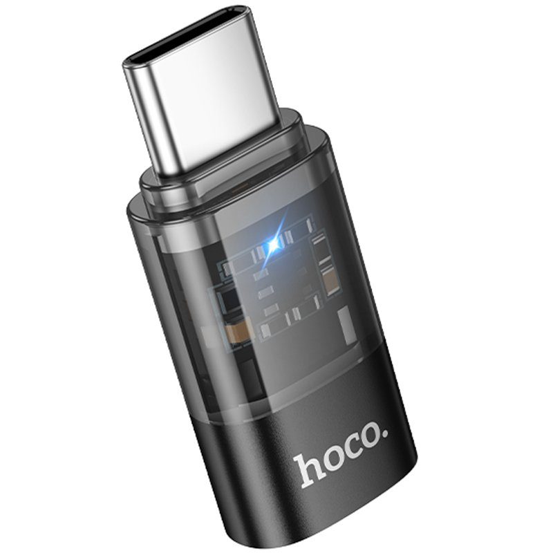 Перехідник Hoco UA36D Type-C male to Lightning female Black