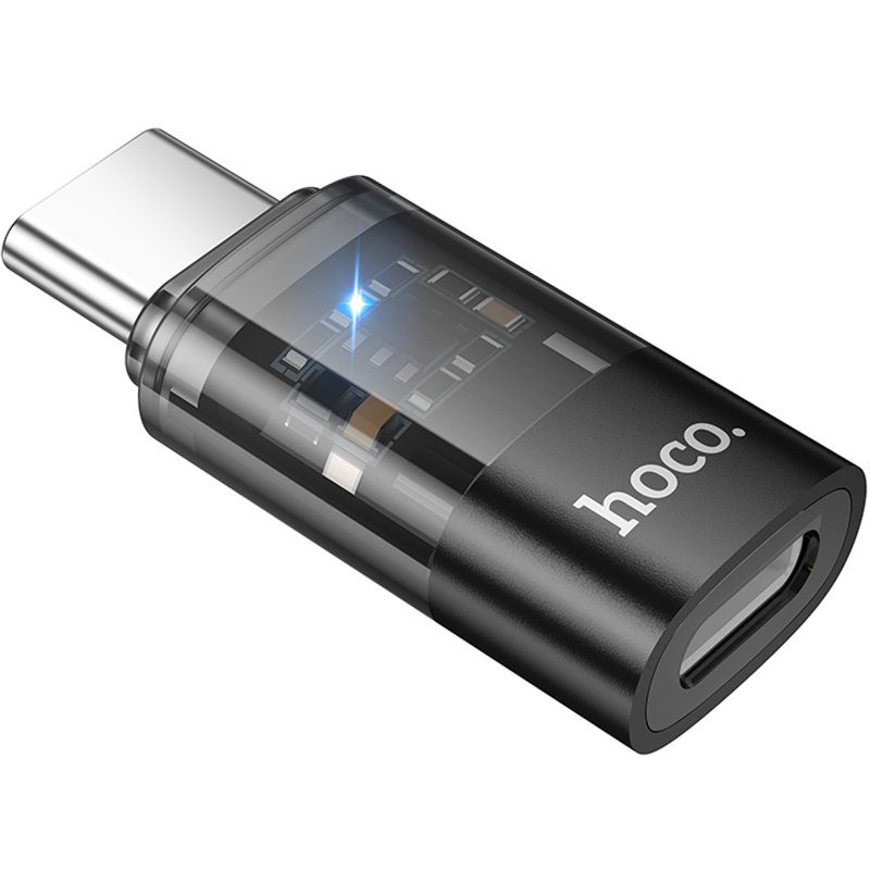 Перехідник Hoco UA36D Type-C male to Lightning female Black 3