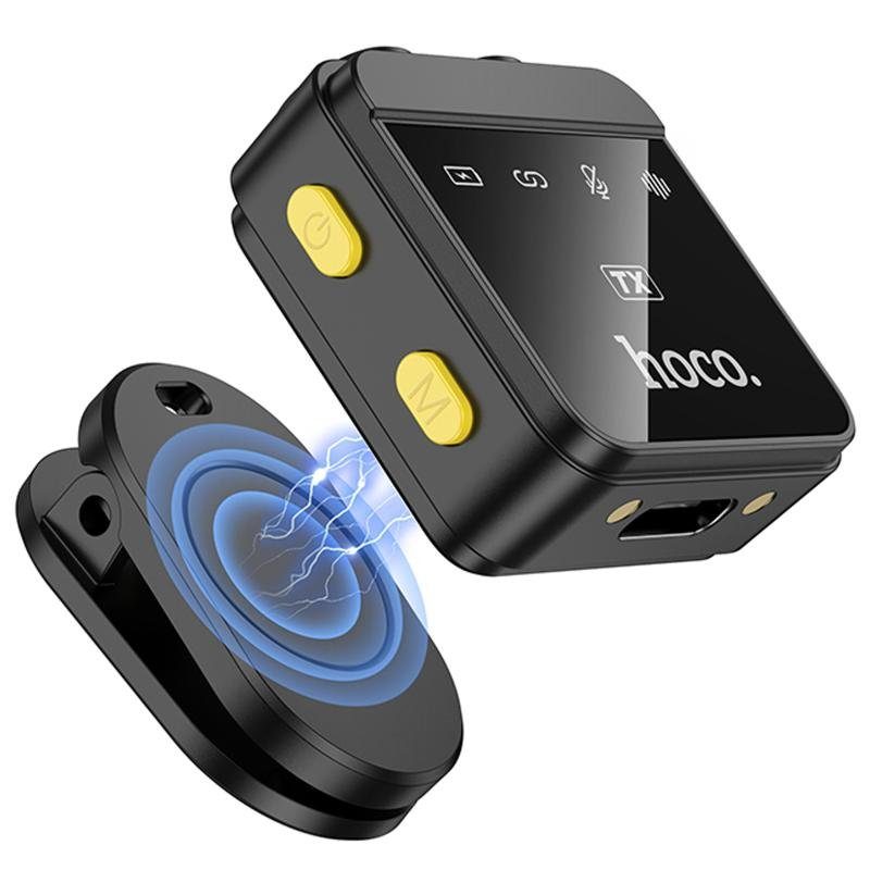 Петличний бездротовий мікрофон Hoco L17 Dual-mic magnetic (Lightning/Type-C) Black 4