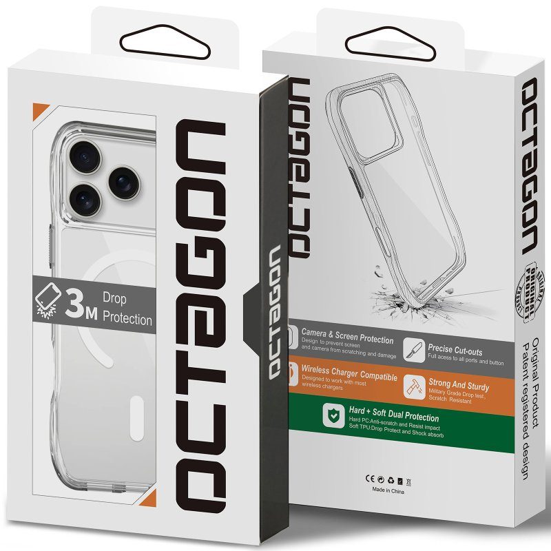 Чохол TPU Space Octagon with Magnetic Fit для Apple iPhone 17 Pro / 18 Pro (6.3") Clear 5