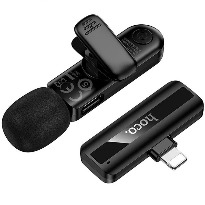 Петличний бездротовий мікрофон Hoco L20 Fair Lightning Black 5