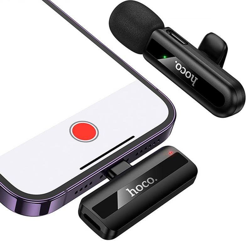 Петличний бездротовий мікрофон Hoco L20 Fair Lightning Black 3