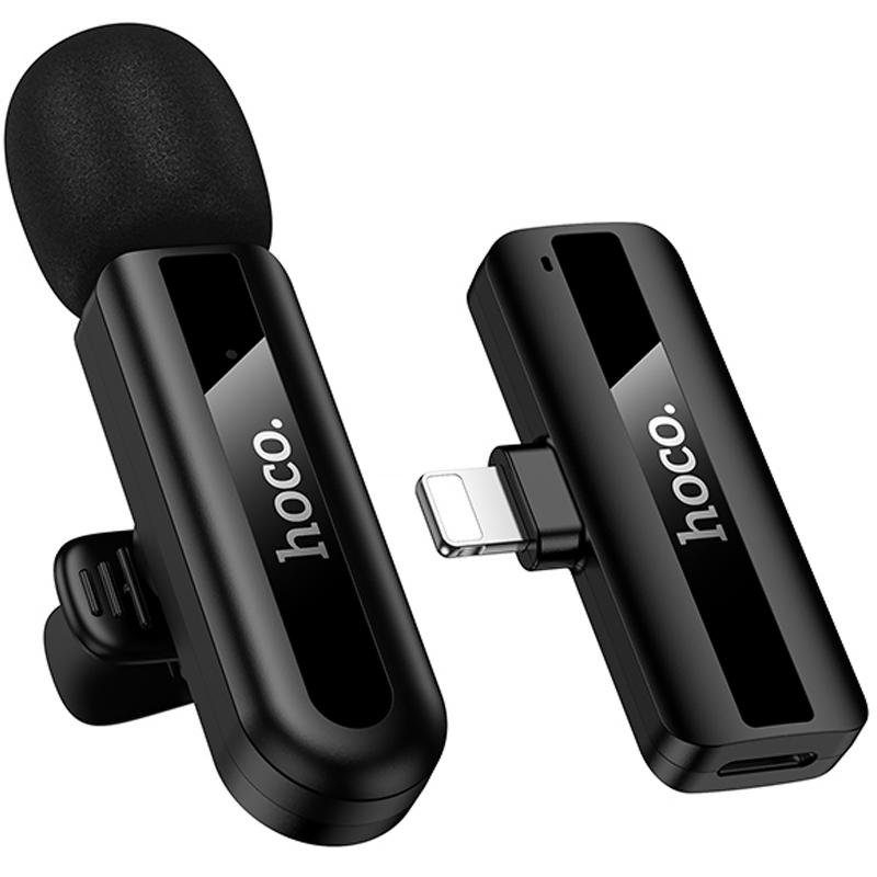 Петличний бездротовий мікрофон Hoco L20 Fair Lightning Black 4