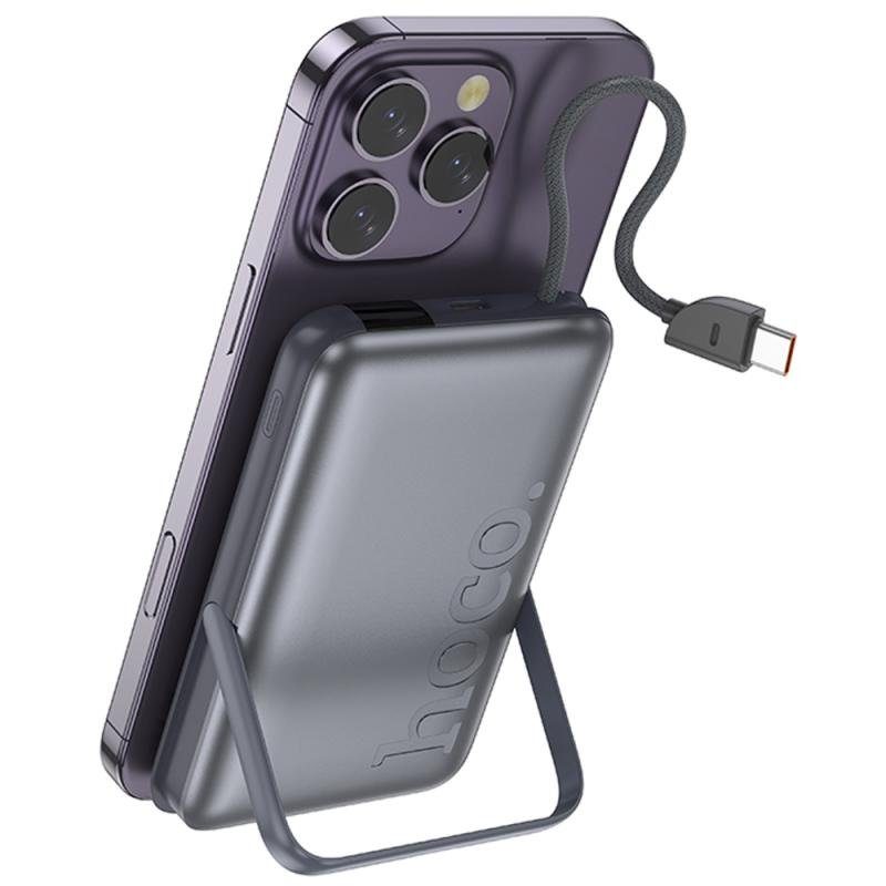 Портативний ЗП Power Bank Hoco Q43 Clever PD20W з БЗП+iWatch Type-C 10000 mAh Metal gray 2