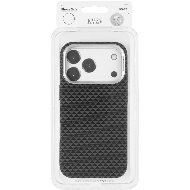 Чохол TPU+PC KVZV Triangular Pattern with Magnetic Fit для Apple iPhone 17 Pro Max / 18 Pro Max 6.9 Black 2