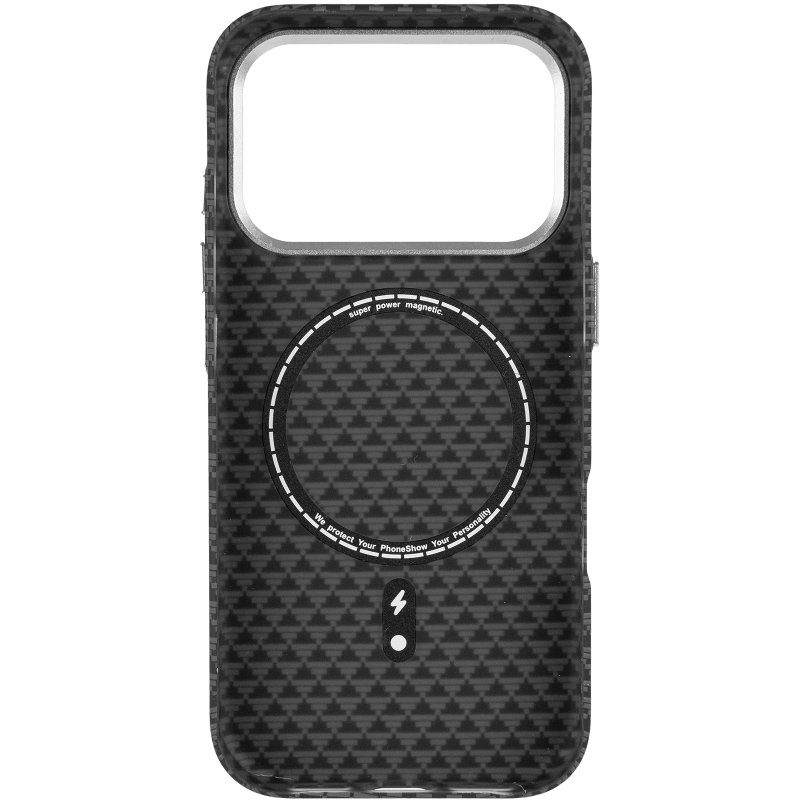 Чохол TPU+PC KVZV Triangular Pattern with Magnetic Fit для Apple iPhone 17 Pro Max / 18 Pro Max 6.9 Black 4