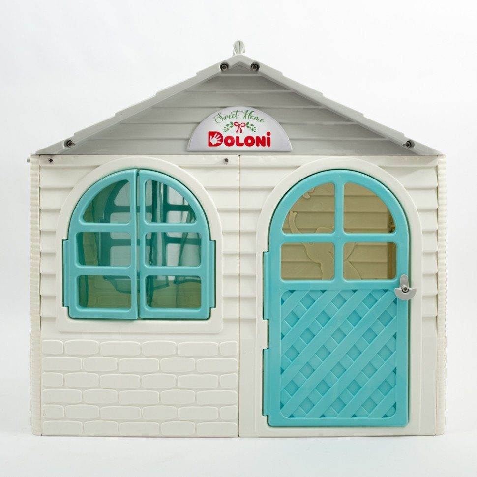 Ігровий Будиночок зі шторками Doloni Toys 02550/15 Біло-Бірюзовий 5
