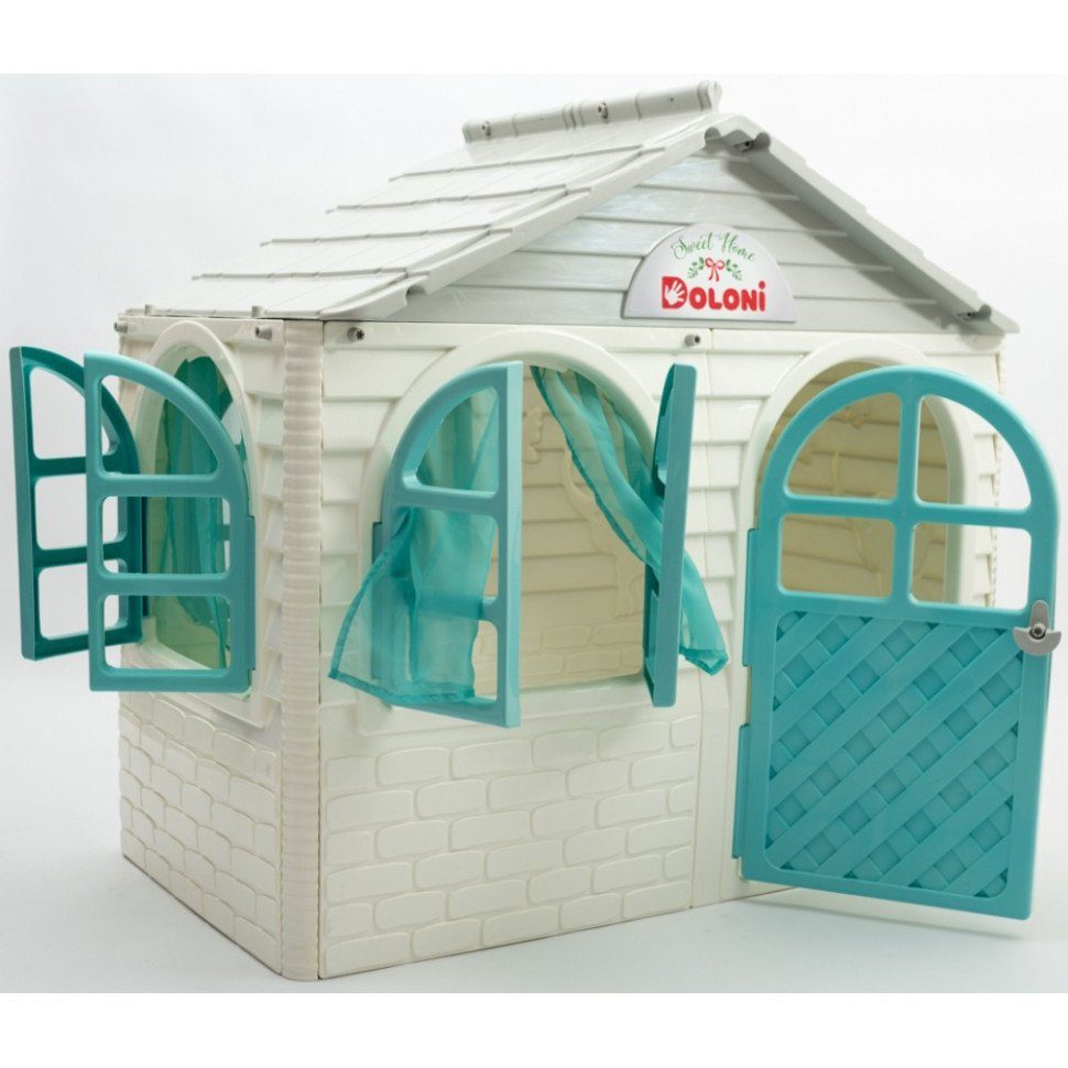 Ігровий Будиночок зі шторками Doloni Toys 02550/15 Біло-Бірюзовий 2