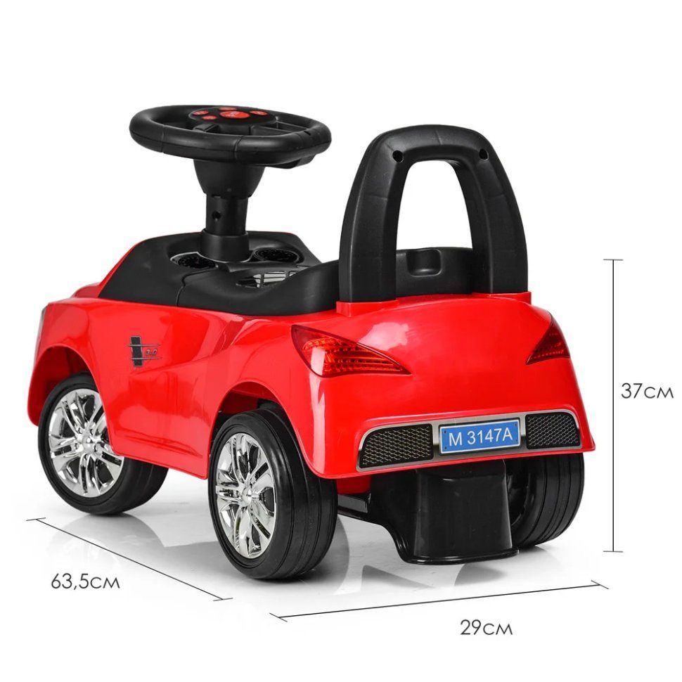 Каталка-толокар Bambi M 3147A-3 Червоний музичний 3