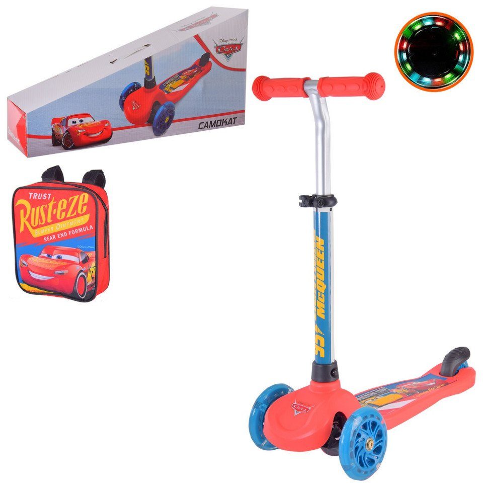 Дитячий самокат "Cars" Bambi LS2213 із рюкзачком 17х20 см 2