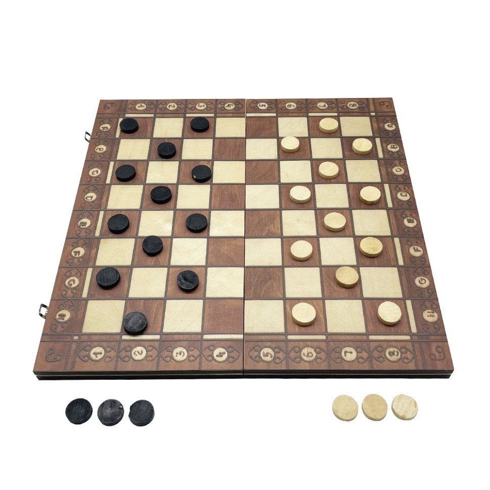 Набір настільних ігор "Шахи, нарди, шашки 3 в 1" Set1 NE-LG-11 ігрове поле 40х40 см 9